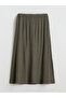 Textured Flared Skirt with Elastic Waist - 6