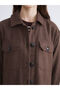 Lcw Vision Brown Oversize Women's Shirt Jacket - 3
