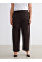 Wide Leg Women's Trousers with Elastic Waist - 6