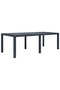 Garden Table Anthracite 220x90x72 cm Plastic Rattan Look