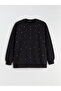 Crew Neck Stone Embellished Women's Sweatshirt - 5