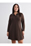 Brown Polo Neck Mini Dress - 6