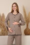 طقم بيجاما للنفاس Soft Elegance، ناعم ومزود بأزرار وخصر قابل للتعديل - 3