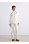 Ecru Shirt Collar Women Faux Fur Coat - 2