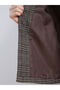 Özmarka New Season Leather Collared Plaid Oversize Women's Cashmere Jacket - 8