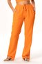 Muslin Waist Tie Double Pocket Women's Summer Trousers Orange Trnc