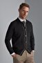Black Standard Fit Slim Fit Buttoned Plain Long Sleeve Knitwear Cardigan - 2