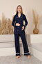 Melina Lace Detailed Front Buttoned Shirt Collar Long Sleeve Maternity and Postpartum Pajama Set