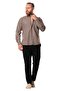 Long Sleeve Lumberjack Men's Flannel Autumn and Winter Shirt Light Brown 4036