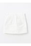 White Standard Fit Women's Jean Shorts Skirt - 6