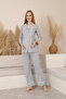 Melina Lace Detailed Front Buttoned Shirt Collar Long Sleeve Maternity and Postpartum Pajama Set