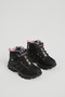 Children's Unisex Black Powder Thick Rubber Sole Rubber Laced Velcro Outdoor Trekking Boots - 3