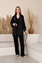 Elara Quilted Robe Nursing-Friendly Long-Sleeve Pregnancy and Postpartum Pajama Set - 3