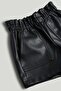 Black Faux-Leather Shorts - 2