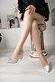 Thick Heeled Stone Pointed Toe Silver Color Women's Evening Dress Shoes Stiletto - 3