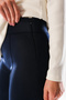 2292_Women's Scuba Fabric Flare Pants - High Waist, Ribbed Detail, - Stylish Pants with Hidden Zipper - 5