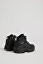 Children's Unisex Black Thick Rubber Sole Rubber Laced Velcro Outdoor Trekking Boots - 4