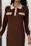 Women's Polo Neck Ornamental Button and Pocket Midi Length Modal Dress - 6