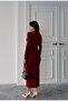 Burgundy Buckle Detail Window Detail Dress - 5