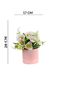 Artificial Glass Flower in Pink Pot White 20 cm - 4