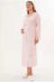 Women's Powder Shawl Collar Lace Special Design Maternity Dressing Gown Nightgown Set of 2 - 3