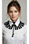Women's Black Ruffled Choker Necklace – Trendy Neck Accessory with Ribbon and Tassel Detail - 3
