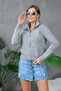 Basic Soft Textured Mock Neck Zippered Knitwear Cardigan Aw25Hi0047