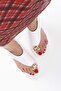 Milena White Skin Buckle Detailed Sandals - 2