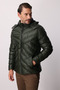 Khaki Standard Fit Hooded Quilted Inflatable Sports Men's Coat - 8