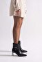 Island Black Leather Women's Heeled Boots - 2