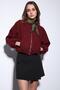 Burgundy Elastic Waist Crop Women's Coat - 4