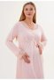 Women's Powder Hidden Nursing Feature Special Design Maternity Nightgown - 6