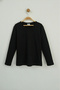 Black Long Sleeve Children's Basic T-Shirt