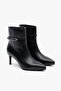 Island Black Leather Women's Heeled Boots - 4