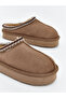 Brown Suede Look Girls' Home Shoes - 3