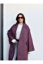 Herringbone Pattern Pocketed Long Coat - 6