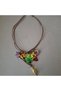 Handmade Amulet, Triangular Appearance, Colorful, Needle-Embroidered Design, Short Women's Necklace - 2