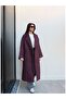 Herringbone Pattern Pocketed Long Coat - 4