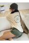Women's Beige Summer Vacation Oversize T-shirt - 2