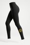 High Waist Black Yoga Pilates Casual Sports Leggings – Lotus Flower Printed Women's Leggings with Polyamide Fabric - 3