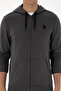 Men's Regular Fit Zippered Hooded Gray Knitted Cardigan 50313748-Vr024 - 6