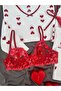 Women's Ecru Waffle Premium Pajama Set with Innerwear - 4