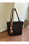 Faux Leather Women's Shoulder Bag with Scarf Detail - 2