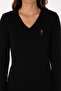 Women's Black Basic V-Neck Sweater 50307712-Vr046 - 6