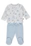 Organic Single-Ply Double-Pulled Pajama Set (Organic Stars and Koalas) Blue