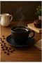 Zeugma Matte Black Turkish Coffee Cup Set of 6