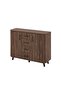 Basel Sideboard with 4 Drawers & 2 Doors - Columbia Walnut, Engineered Wood, 120x40x92cm - 4