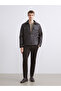 Brown Standard Fit Shirt Collar Men's Leather-Look Coat - 2