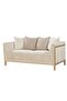Azalea 2 Seater Fabric Sofa - Beige/Champagne Gold, Solid Wood, Stylish & Comfortable - 182x88x77cm - 2