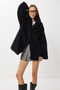 Oversized Faux Fur Coat Lvw0008 Black